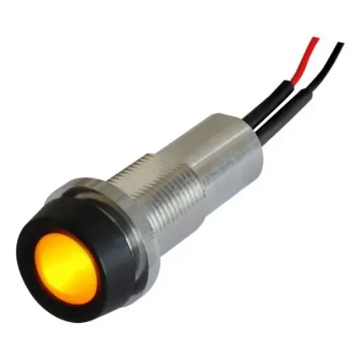 Oxley Yellow Panel Mount Indicator, 10.2mm Mounting Hole Size, IP68 - STR/LH10/24/FL30/H/YW product image