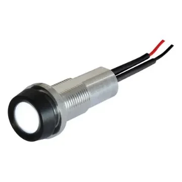 Oxley White Panel Mount Indicator, 10.2mm Mounting Hole Size, IP68 - STR/LH10/24/FL30/H/WE product image