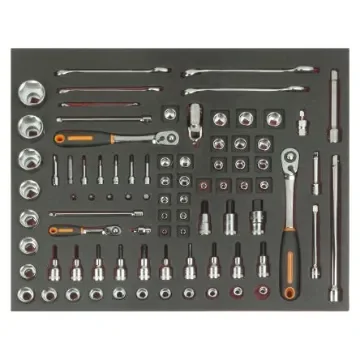 Bahco 83-Piece Metric 1/2 in; 1/4 in; 3/8 in Standard Socket/Spanner/Bit Set with Ratchet, 6 point - FF1A5005 product image