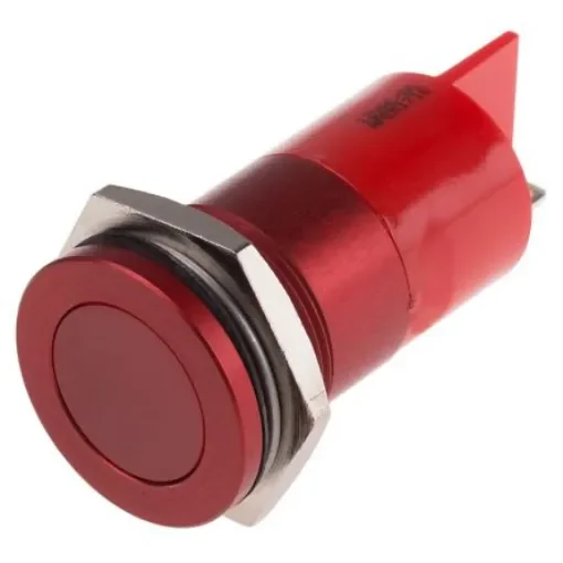 RS PRO Red Panel Mount Indicator, 12V, 22mm Mounting Hole Size, Faston, Solder Lug Termination, IP67 - 8987680 product image