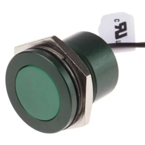 RS PRO Green Panel Mount Indicator, 220V ac, 22mm Mounting Hole Size, Lead Wires Termination, IP67 - 8987740 product image