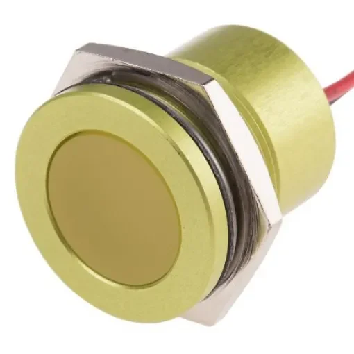 RS PRO Yellow Panel Mount Indicator, 22mm Mounting Hole Size, Lead Wires Termination, IP67 - 8987766 product image