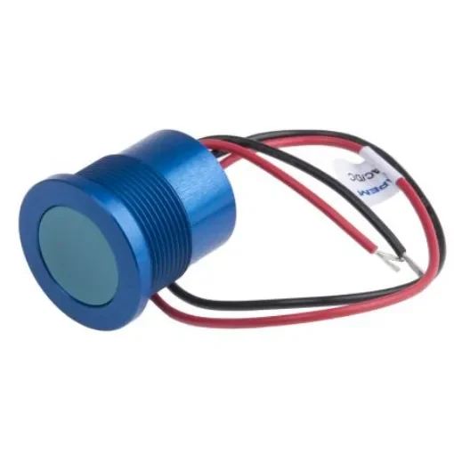 RS PRO Blue Panel Mount Indicator, 12V, 22mm Mounting Hole Size, Lead Wires Termination, IP67 - 8987794 product image