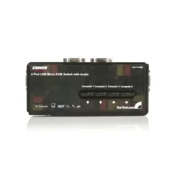 StarTech.com 4 Port USB VGA KVM Switch, 3.5 mm Stereo 2048 x 1536 Maximum Resolution - SV411KUSB product image