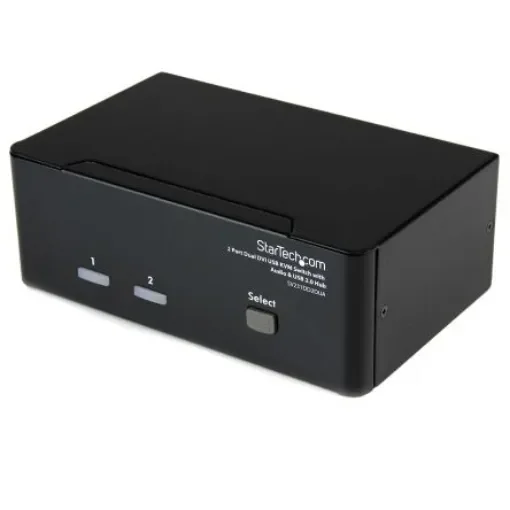 StarTech.com 2 Port Dual Monitor USB DVI KVM Switch, 3.5 mm Stereo 1920 x 1200 Maximum Resolution - SV231DD2DUA product image