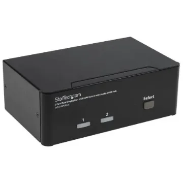 StarTech.com 2 Port Dual Monitor USB DisplayPort KVM Switch, 3.5 mm Stereo 2560 x 1600 Maximum Resolution - SV231DPDDUA product image