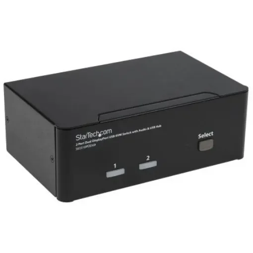StarTech.com 2 Port Dual Monitor USB DisplayPort KVM Switch, 3.5 mm Stereo 2560 x 1600 Maximum Resolution - SV231DPDDUA product image
