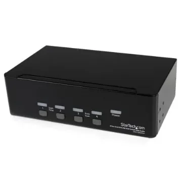 StarTech.com 4 Port Dual Monitor USB DVI KVM Switch, 3.5 mm Stereo 1920 x 1200 Maximum Resolution - SV431DD2DUA product image