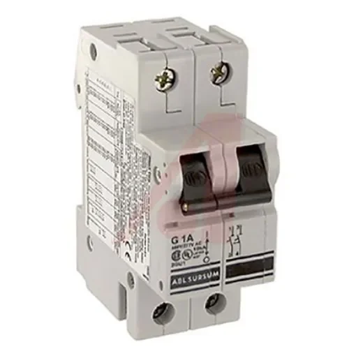 Altech Thermal Circuit Breaker - V-EA 2 Pole 480Y/277V Voltage Rating DIN Rail Mount, 1A Current Rating - 2GU1 product image