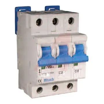 Altech Thermal Circuit Breaker - R 3 Pole 480Y/277V Voltage Rating DIN Rail Mount, 16A Current Rating - 3DU16R product image
