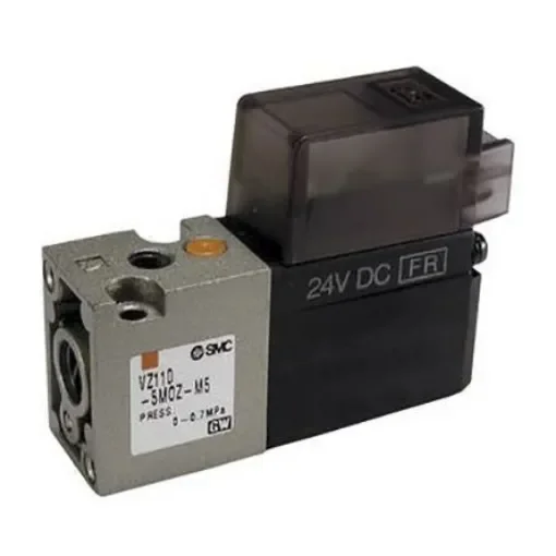 SMC 3/2 Pneumatic Solenoid Valve - Spring/Solenoid Metric M5 VZ100 Series 24V dc - VZ110-5MOZ-M5-Q product image