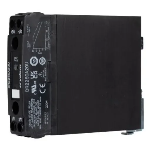 Sensata Crydom DR22 Series Solid State Relay, 20 A Load, DIN Rail Mount, 600 V rms Load, 280V ac/dc Control - DR2260A20U product image