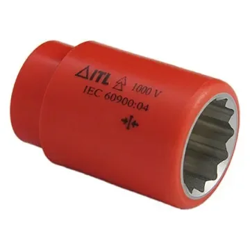 ITL Insulated Tools Ltd 1/2 in Drive 27mm Insulated Standard Socket, 12 point, VDE/1000V, 55 mm Overall Length - 9111461 product image