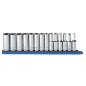 GearWrench 14-Piece Metric 3/8 in Deep Socket Set, 6 point - 80554 product image