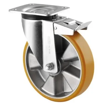 Tente Braked Swivel Castor Wheel, 600kg Capacity, 200mm Wheel - 3677ITP200P63 product image
