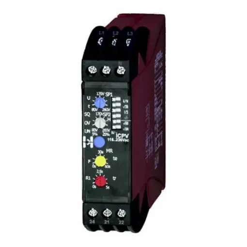 Hiquel Phase Monitoring Relay, 3 Phase, DPDT, DIN Rail - ICP-V (4-Wire) product image