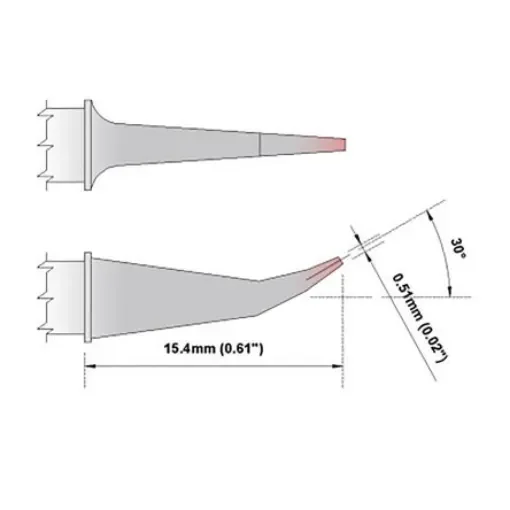Thermaltronics 0.51 mm Bent Chisel Soldering Iron Tip - M6MD575 product image