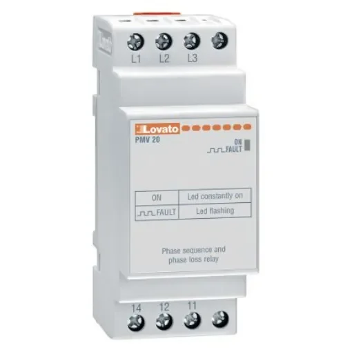 Lovato Voltage Monitoring Relay, 3 Phase, SPDT, Maximum of 400V ac, DIN Rail - PMV20A240 product image