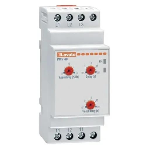 Lovato Voltage Monitoring Relay, 3 Phase, SPDT, Maximum of 400V ac, DIN Rail - PMV40A575 product image