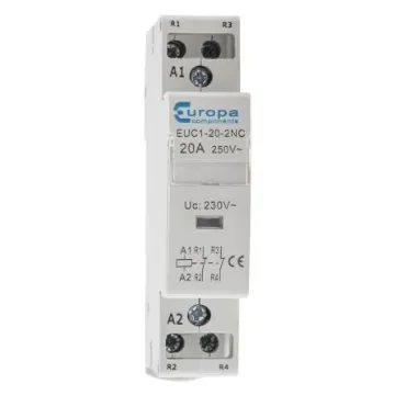 Europa Contactor, 230 V ac Coil, 2-Pole, 20 A, 4 kW, 2NC, 240 V ac - EUC1-20-2NC product image