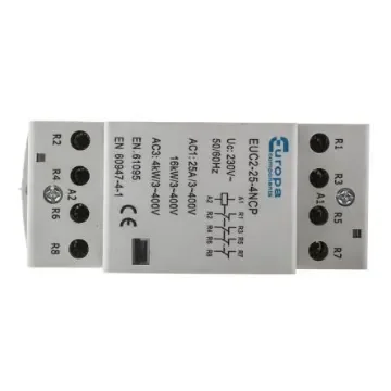 Europa Contactor, 230 V ac Coil, 4-Pole, 25 A, 4 kW, 4NC, 400 V ac - EUC2-25-4NCP product image