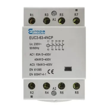 Europa Contactor, 230 V ac Coil, 4-Pole, 63 A, 40 kW, 4NC, 400 V ac - EUC3-63-4NCP product image