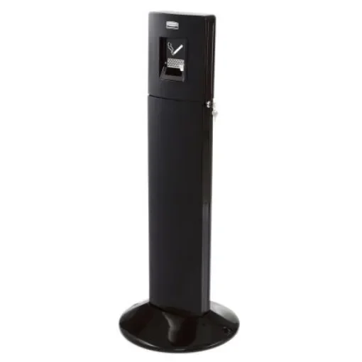 Rubbermaid Commercial Products Black Aluminium Standing Cigarette Bins x 1.087m x 427mm - FGR93400BK product image