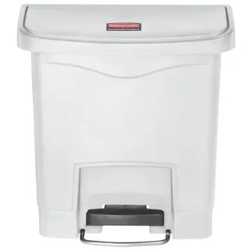 Rubbermaid Commercial Products Slim Jim 15L White Pedal Polyethylene Waste Bin - 1883554 product image