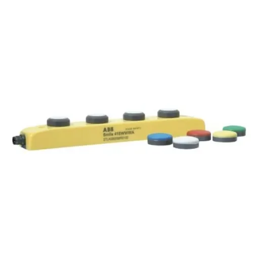 ABB Maintained, Momentary Push Button Control Station - 3NO/1NC, 3 Cutouts, Blue, Green, Red, White, Yellow, IP65 - 2TLA030057R0100  Smile 41 EWWWP product image