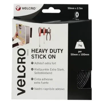 Velcro Black Hook & Loop Tape, 50mm x 2.5m - VEL-EC60245 product image
