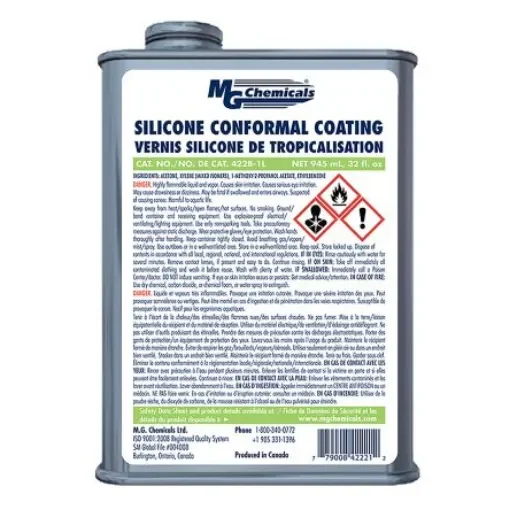 MG Chemicals Clear Silicone Conformal Coating, 1 L Tin, -40°C min, +200°C max - 422B-1L product image