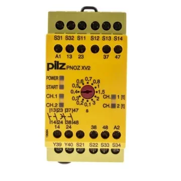 Pilz PNOZ X PNOZ XV2 Emergency Stop Safety Relay, 24V dc, Dual-Channel, 2 Safety Contacts - 774502 product image