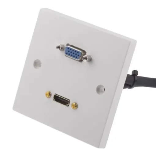 RS PRO Single Gang 2 Way Female HDMI, SVGA Faceplate - 9194034 product image