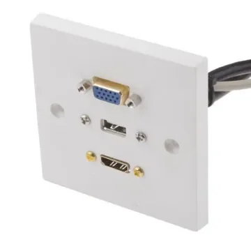 RS PRO Single Gang 3 Way Female HDMI, SVGA, USB A Faceplate - 9194047 product image