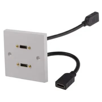 RS PRO Single Gang 2 Way Female HDMI Faceplate - 9194072 product image