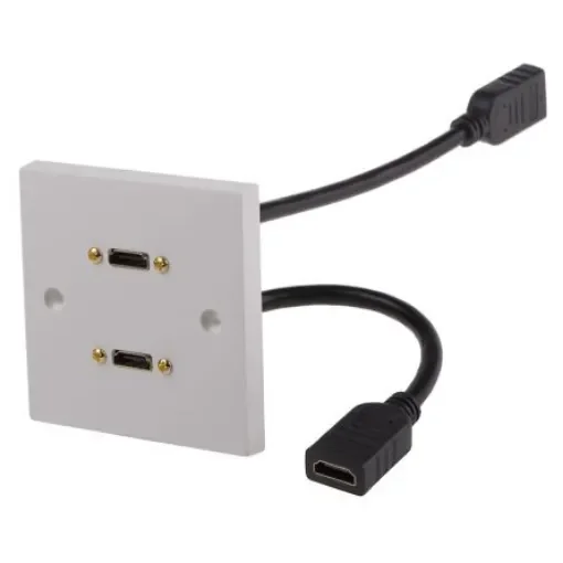 RS PRO Single Gang 2 Way Female HDMI Faceplate - 9194072 product image
