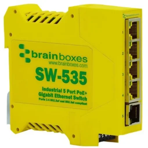 Brainboxes SW-535, 5 Port Ethernet Switch With PoE product image