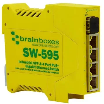 Brainboxes SW-595, 4 Port Ethernet Switch With PoE product image