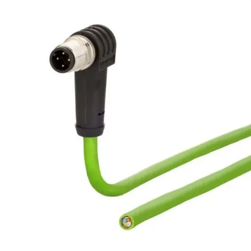 Metz-Connect30064250, 5m Cat5e, Green M12 to Male, Shielded, Unterminated Polyurethane Sheath product image