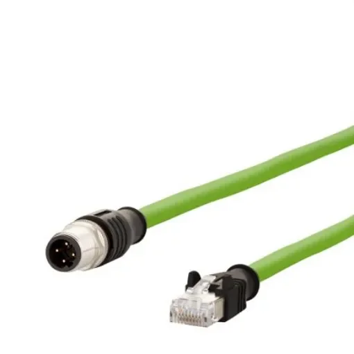 Metz-Connect30064278, 1m Cat5e, Green M12 to Male RJ45 Male, Shielded, Unterminated Polyurethane Sheath product image