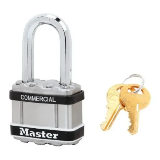 Master Lock Padlock Weatherproof Steel Padlock, 8mm Shackle, 44mm Body - M1LFSTS product image