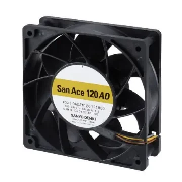 Sanyo Denki Axial Fan, 264 V ac, AC/DC Operation, 3.36m³/min, 6.6W, 130mA Max, IP68, 120.8 x 120.8 x 38.5mm - 9ADAW1201P1H001 product image