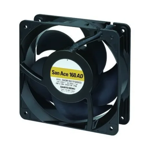 Sanyo Denki Axial Fan, 264 V ac, AC/DC Operation, 8.2m³/min, 22W, 460mA Max, IP56, 160.8 x 160.8 x 51.8mm - 9ADW1601P5H003 product image
