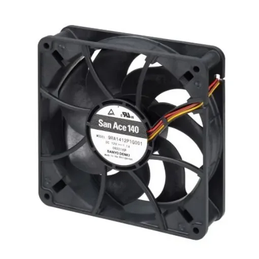 Sanyo Denki Axial Fan, 12 V dc, dc Operation, 4.3m³/min, 5.2W, 430mA Max, 140.8 x 140.8 38.5mm - 9RA1412H1001 product image