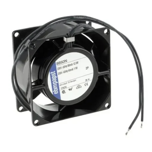 ebm-papst 8000 N Series Axial Fan, 230 V ac, AC Operation, 37m³/h, 12.5W, 54mA Max, 80 x 80 x 38mm - 8850N product image