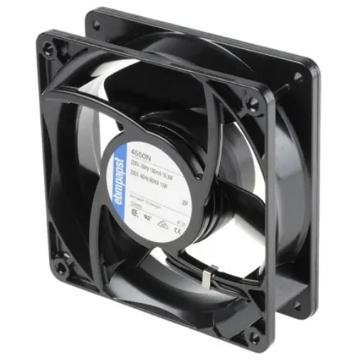 ebm-papst 4000 N Series Axial Fan, 230 V ac, AC Operation, 145m³/h, 16.5W, 717mA Max, 119 x 119 x 38mm - 4550N product image