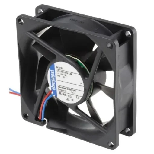 ebm-papst 8400 N Series Axial Fan, 12 V dc, DC Operation, 69m³/h, 2W, 170mA Max, 80 x 80 x 25mm - 8412N product image