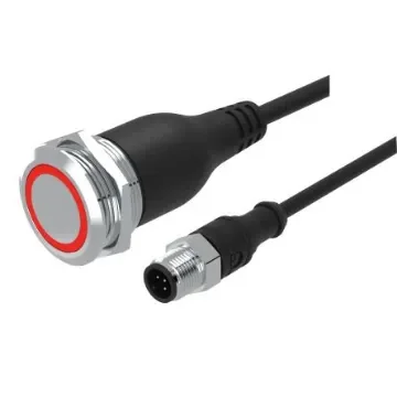 EAO 82 Series Illuminated Push Button Switch, Momentary, Panel Mount, 22mm Cutout, 1CO, Blue LED, 35V, IP65, IP67 - 82-6655.1124 product image