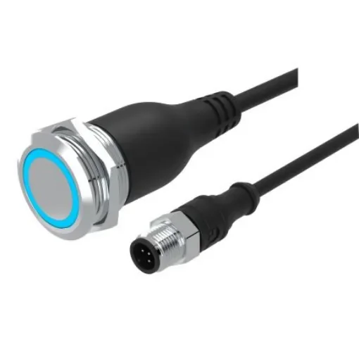 EAO 82 Series Illuminated Push Button Switch, Momentary, Panel Mount, 22mm Cutout, 1CO, Green LED, 35V, IP65, IP67 - 82-6655.1134 product image