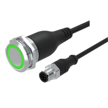 EAO 82 Series Illuminated Push Button Switch, Momentary, Panel Mount, 22mm Cutout, 1CO, White LED, 35V, IP65, IP67 - 82-6655.1154 product image